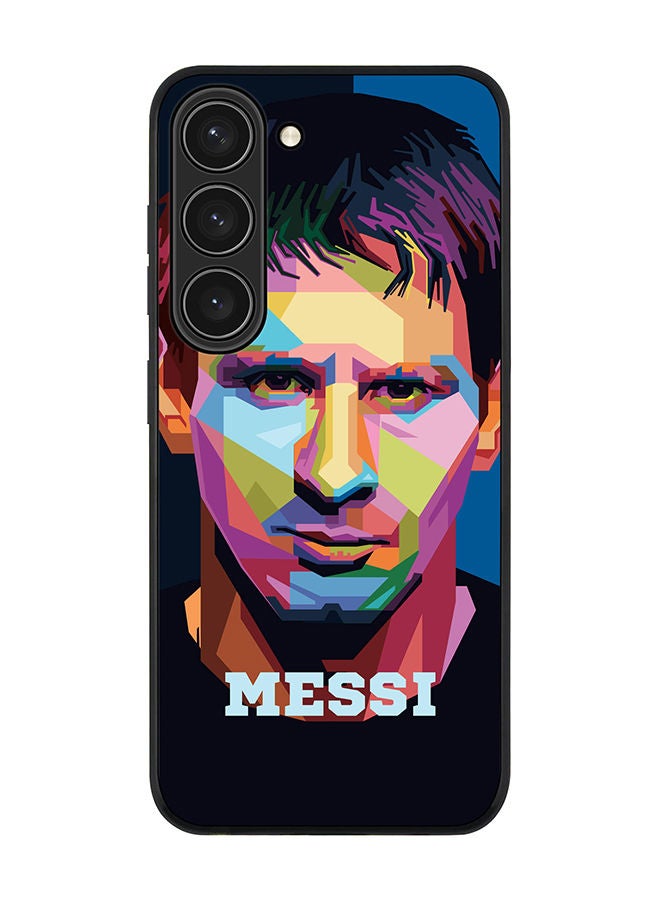 Stylizedd Rugged Black edge case for Samsung Galaxy S23 5G Slim fit Soft Case Flexible Rubber Edges Anti Drop TPU Gel Thin Cover - Poly Messi - Image 1