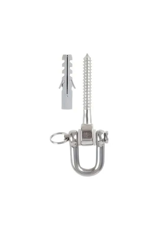 1 Pc D Type Hanger Set Heavy Duty Stainless Steel Swing Hook 180 Degree Ceiling Hardware - Image 1