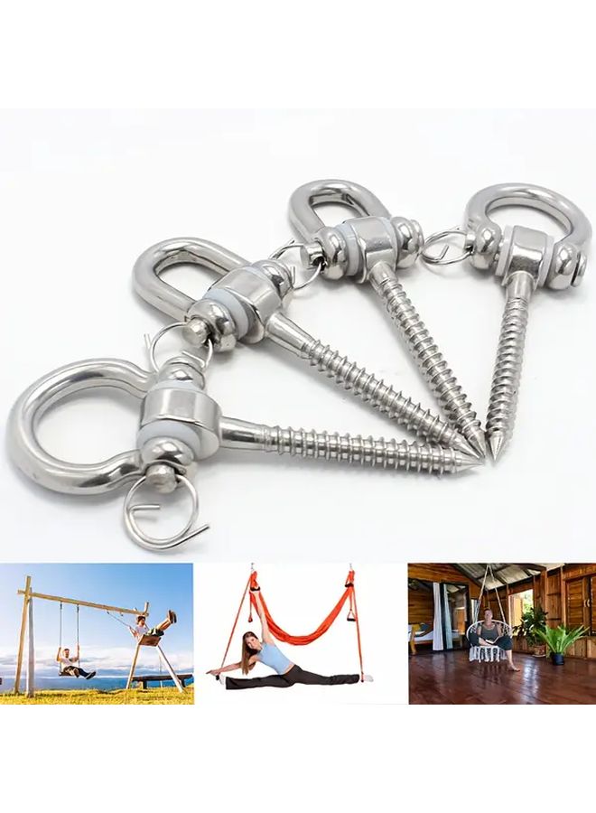 1 Pc D Type Hanger Set Heavy Duty Stainless Steel Swing Hook 180 Degree Ceiling Hardware - Image 2