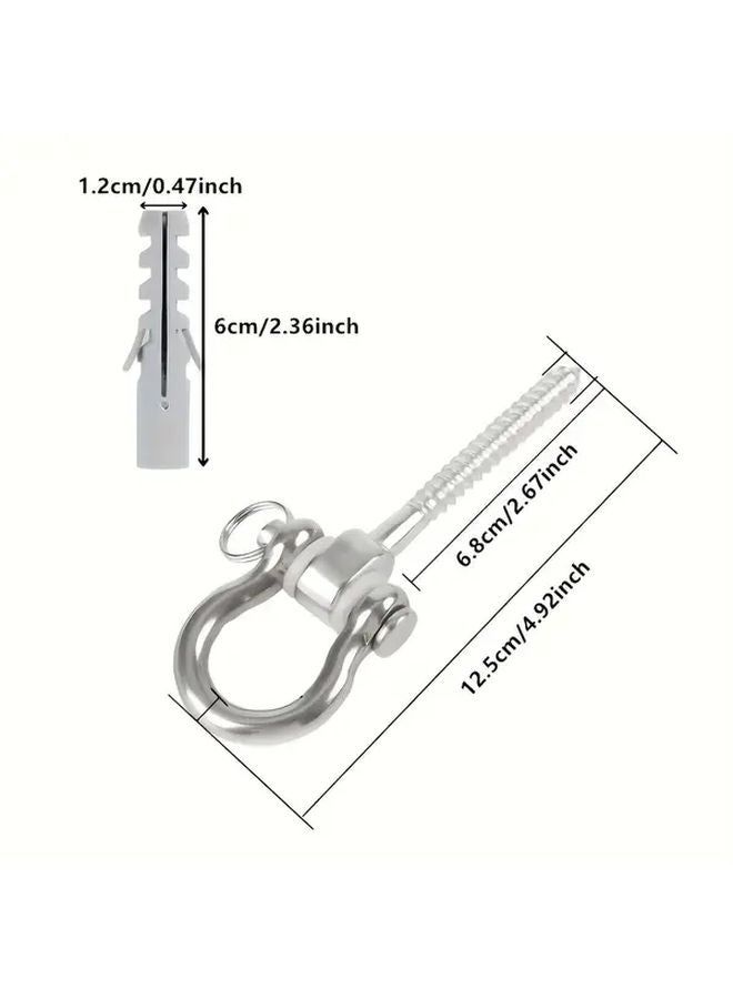 1 Pc D Type Hanger Set Heavy Duty Stainless Steel Swing Hook 180 Degree Ceiling Hardware - Image 5