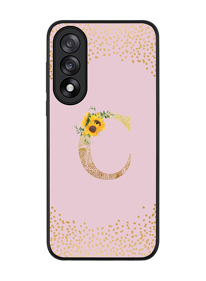 Stylizedd For OnePlus Nord 5 / Ace 5 Ultra Case,Slim fit Camera Protection, Shockproof Thin Phone cover  - Custom Floral Monogram - C  (Pink )