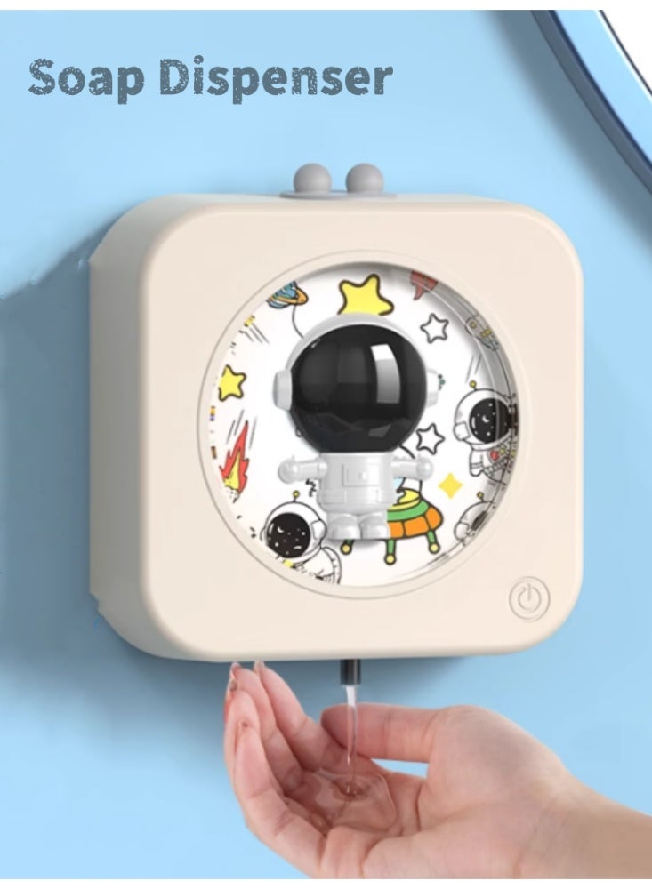 Automatic Induction Soap Dispenser Wall Mounted Hand Sanitizer Dispenser Foam Phone Washer Sensor Liquid Rice White - Image 1