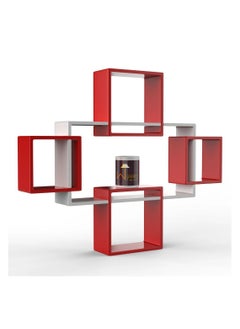 Wooden Twist Exclusively Designed Engineered Wood Intersecting Decorative Living Room Wall Shelves (Set of 5)  - Image 2