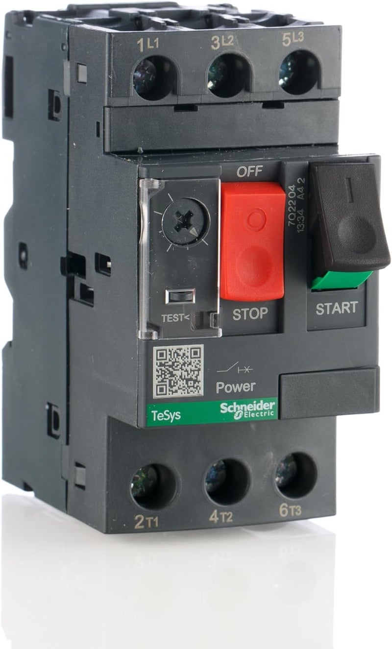 Schneider Electric قاطع الدائرة الكهربائية موتور تي سيز GV2 من شنايدر إلكتريك، 3 أقطاب، 9-14 أ، حراري مغناطيسي - Image 1