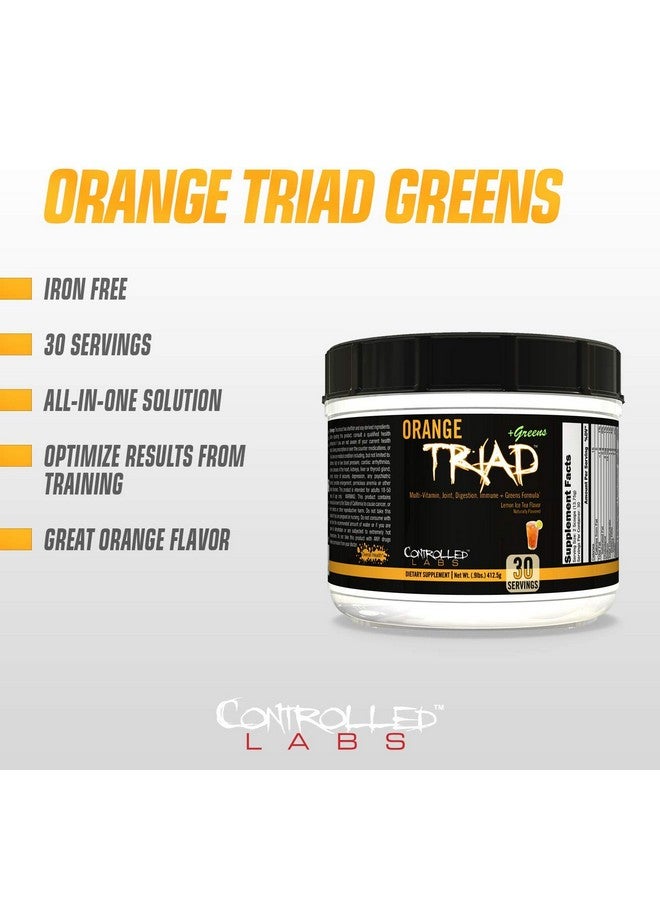 CONTROLLED LABS Orange Triad Plus Greens for Men and Women, 30 Servings Iron Free Sports Supplement for Overall Health, Multivitamin, Digestion, Immune System, and Joint Health - Image 4