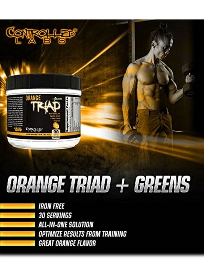 CONTROLLED LABS Orange Triad Plus Greens for Men and Women, 30 Servings Iron Free Sports Supplement for Overall Health, Multivitamin, Digestion, Immune System, and Joint Health - Image 3
