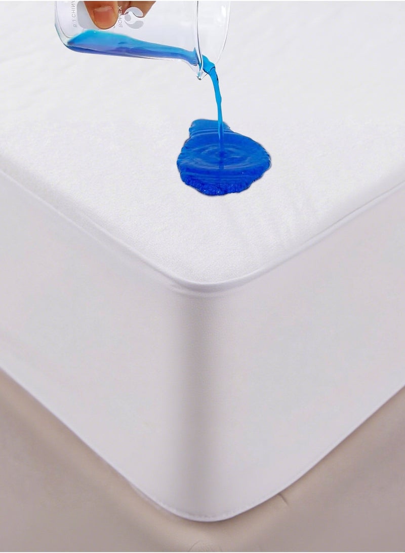 SpireHues Waterproof Quilted Mattress Protector - Deep Pocket 30cm, Soft Microfiber Polyester, Breathable - Image 1