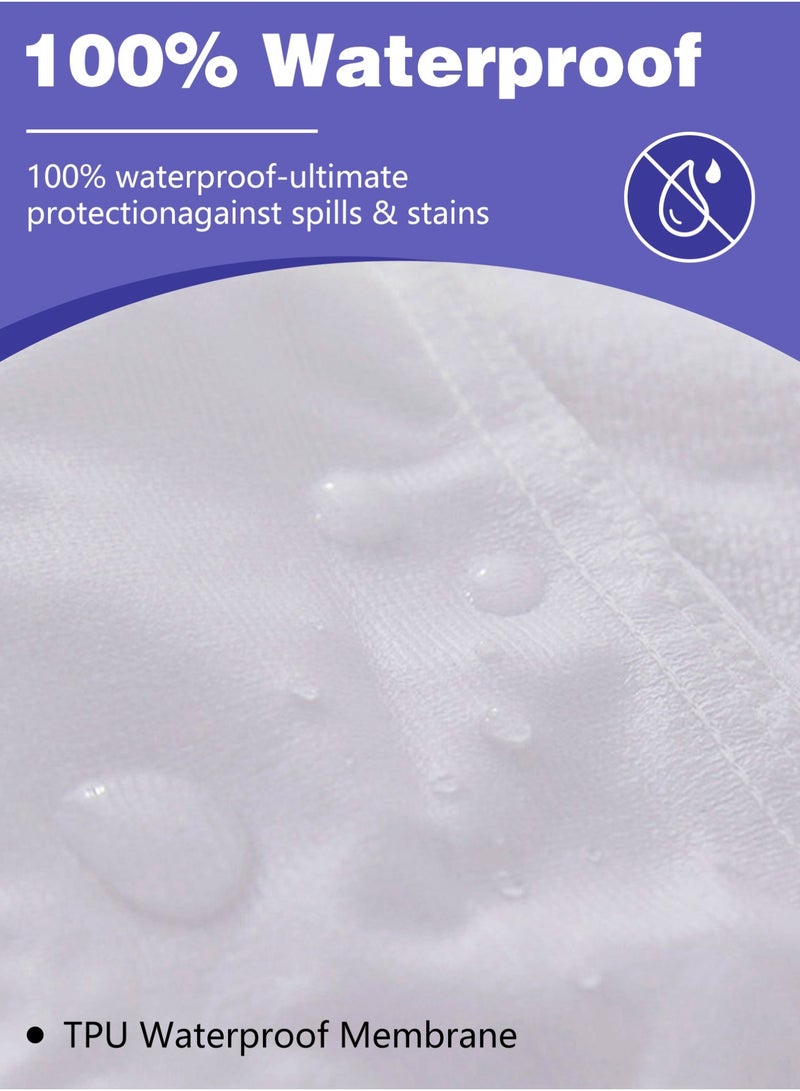 SpireHues Waterproof Quilted Mattress Protector - Deep Pocket 30cm, Soft Microfiber Polyester, Breathable - Image 2