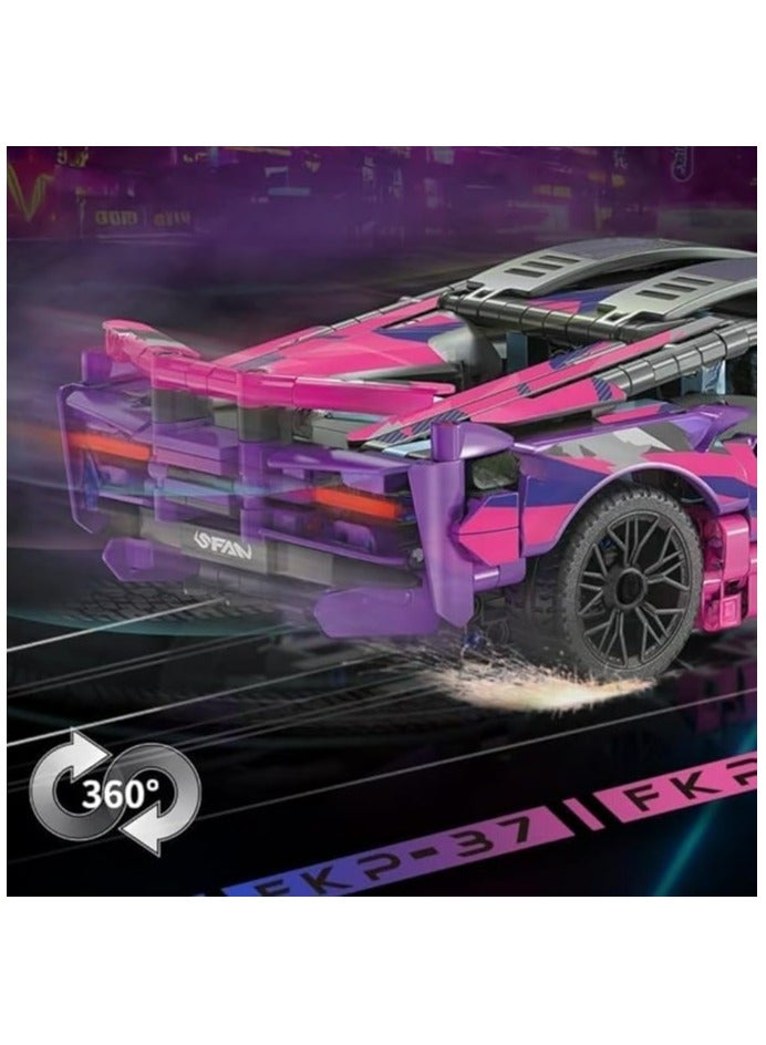 مجموعة مكعبات بناء سيارات رياضية، مجموعة بناء سيارات سباق على طراز لامبورغيني، أكثر من 1200 قطعة لعبة بناء سيارات خارقة للبالغين والأطفال، مجموعة هدايا مكعبات نموذج سيارة إبداعية من MOC - Image 4