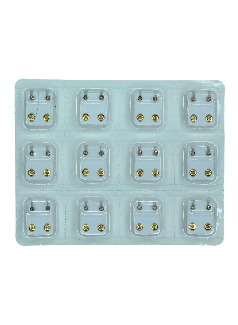 Influence Germany Golden & Silver Stud Earrings – 12 Pairs Multipack with Sparkling Stones - Image 1
