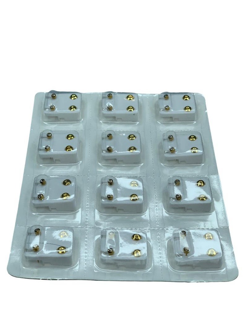 Influence Germany Golden & Silver Stud Earrings – 12 Pairs Multipack with Sparkling Stones - Image 3