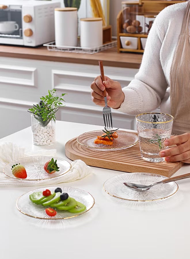 Shuer 4-Piece Glass Plate Set Round Clear 15.5cm - Image 5