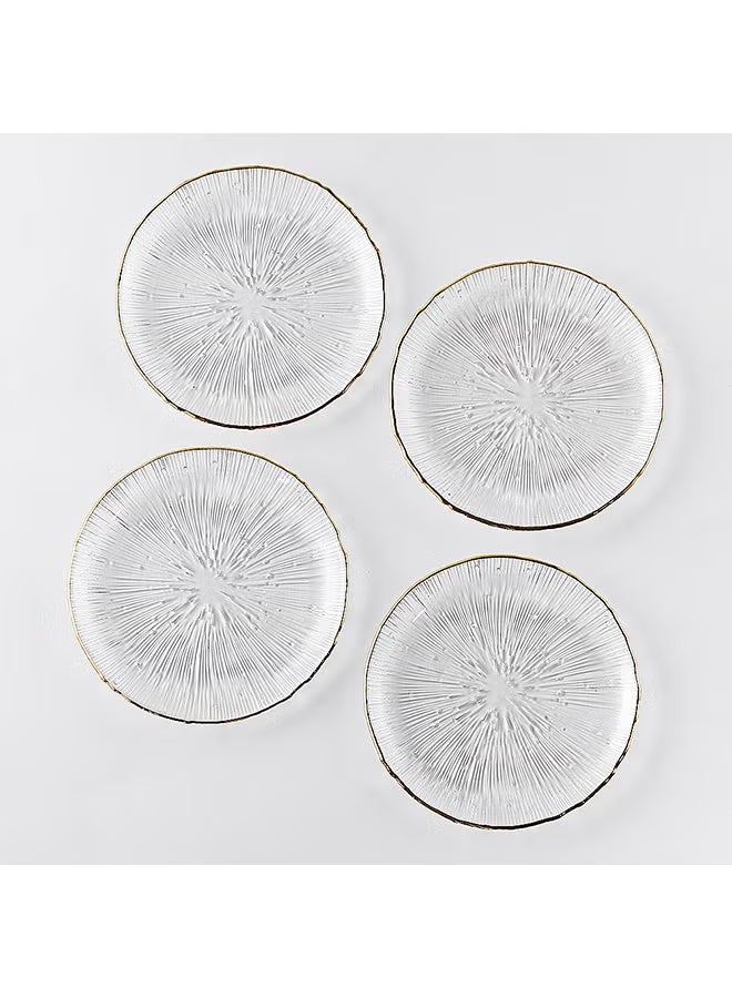Shuer 4-Piece Glass Plate Set Round Clear 15.5cm - Image 2