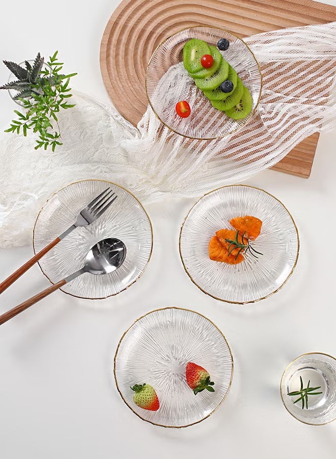 Shuer 4-Piece Glass Plate Set Round Clear 15.5cm - Image 4