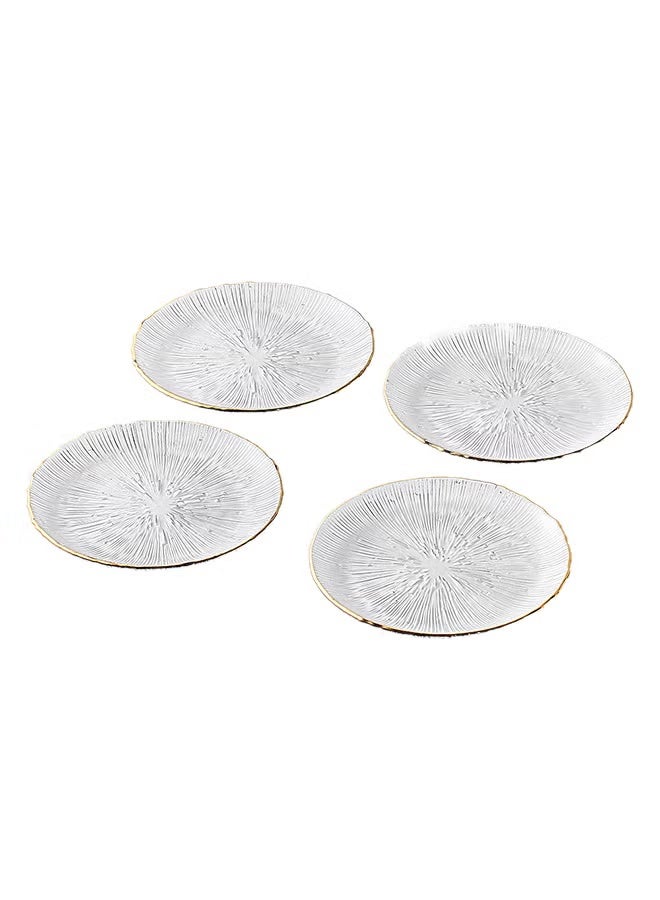 Shuer 4-Piece Glass Plate Set Round Clear 15.5cm - Image 1