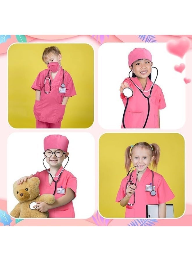 Arabest Kids Doctor Costume Set Doctor Gowns with Stethoscope Halloween Nurse Costumes Clothes - Image 3