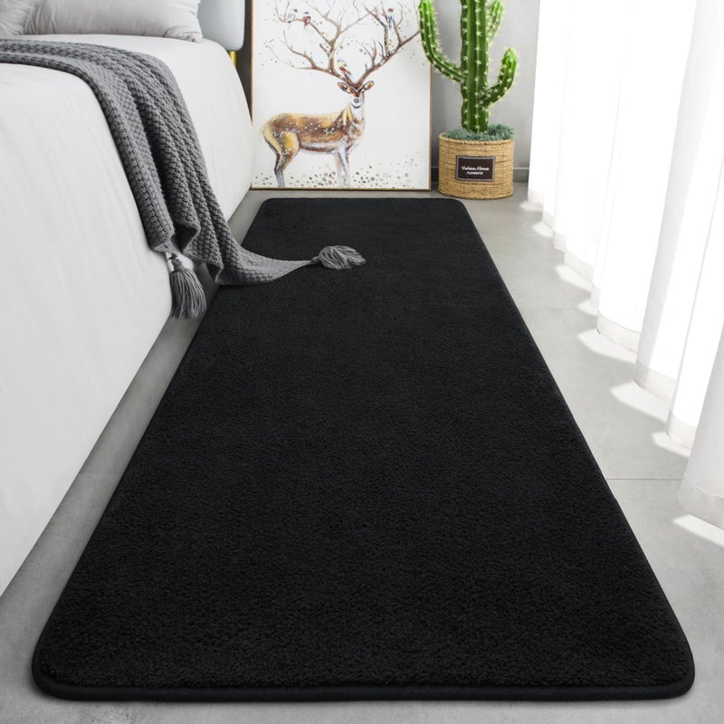 Keeko 2x6 Entryway Runner Rug  Black Bedroom Rug Washable Runners for Hallways Non Slip Low Pile Modern Memory Foam Rug Indoor Kitchen Rugs Carpet for Farmhouse Nursery Dorm Laundry Kids Room Decor - Image 3