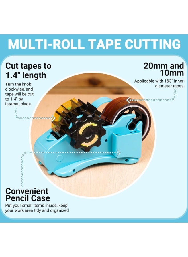 Relex Blue Heat Tape Dispenser Sublimation, Heat Transfer Tape Dispenser with Cutting Tools, 1 '' & 3'' Core, Multi-Roll Cut Tape Dispenser for Crafting, PreCut 1.4'' Pieces - Image 2