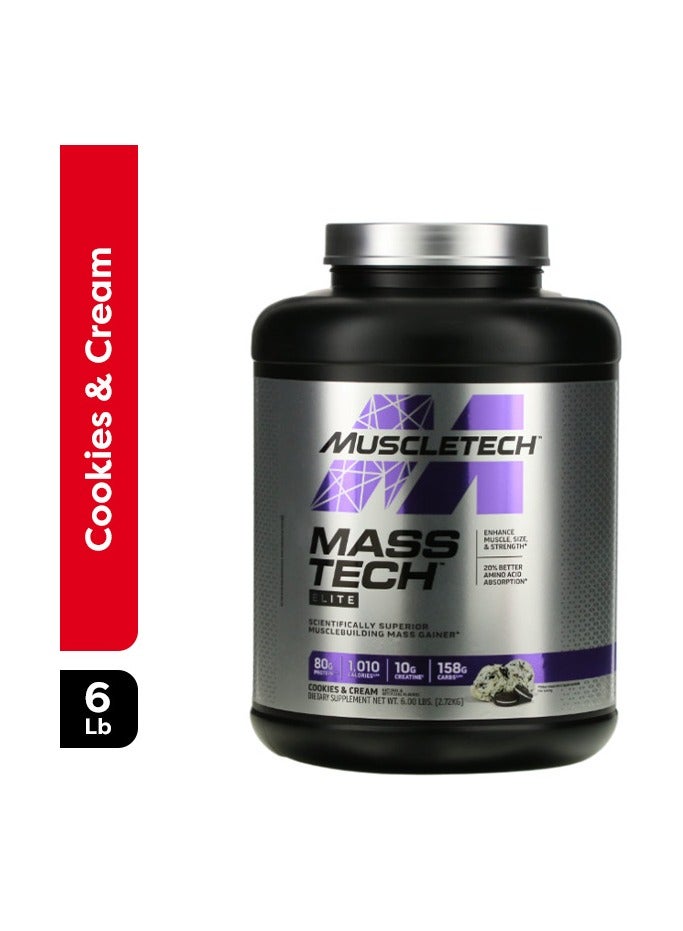 MuscleTech Mass Tech Elite Cookies and Cream 6 Lbs