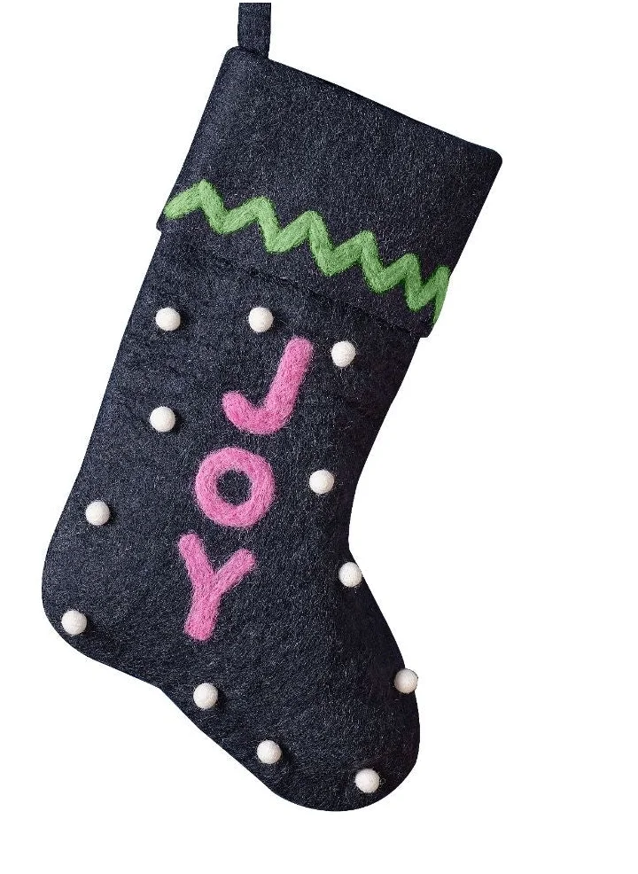 Ginger Ray Ginger Ray Joy Felt Stocking - Holiday Decor