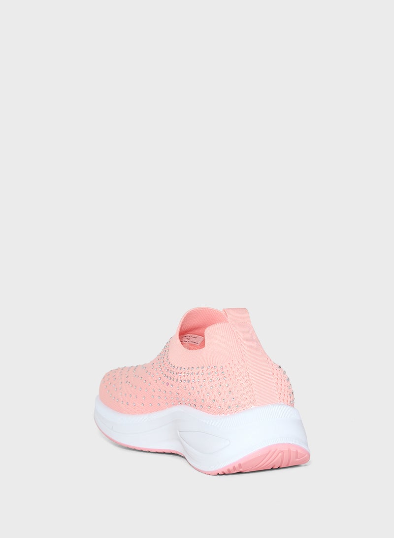 Ginger Diamante Knit Slip On Comfort Shoe  - Image 2