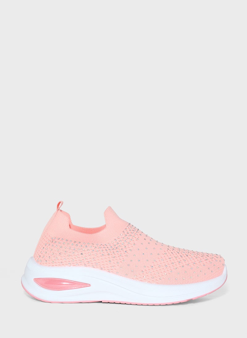 Ginger Diamante Knit Slip On Comfort Shoe  - Image 1