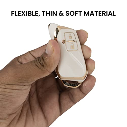 Shopoflux® TPU Key Cover for Suzuki and Toyota Models - Compatible with Baleno, Grand Vitara, XL6, Swift, Brezza, Ignis, Ertiga, Dzire, Fronx, Urban Cruiser, Rumion, Glanza, Hyryder,Victoris (White) - Image 5