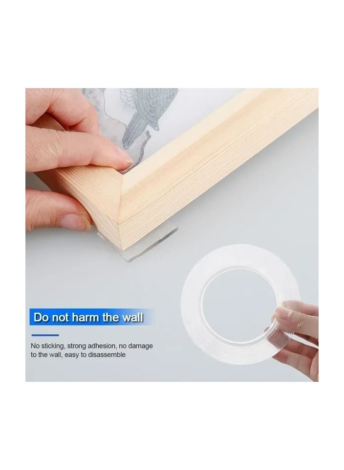 1-Roll 5M Home Improvement Multifunctional Double Sided Tape,Nano Transparent No Trace Washable Acrylic Tape,Reuse Waterproof Adhesive Cleanable Gel Sticker - Image 4