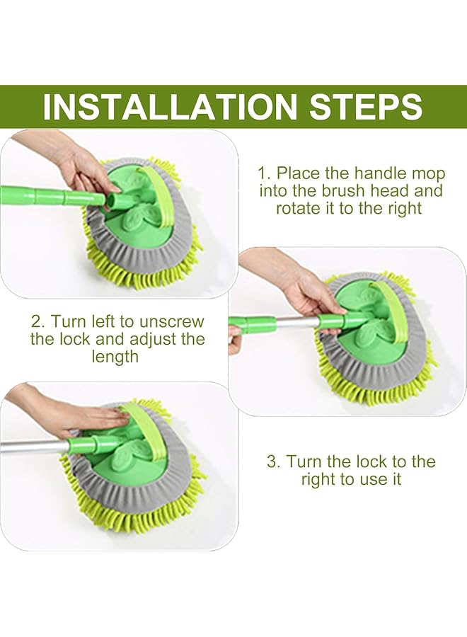 KASTWAVE Car Wash Brush With Long Handle Car Wash Microfiber Mop, Scratch-Free Microfibre & Mitt For Car Cleaning, Lint-Free Mop Heads, Car Washing Kit Car Windscreen Cleaner For Cars Rv Truck Boat Trailer - Image 4