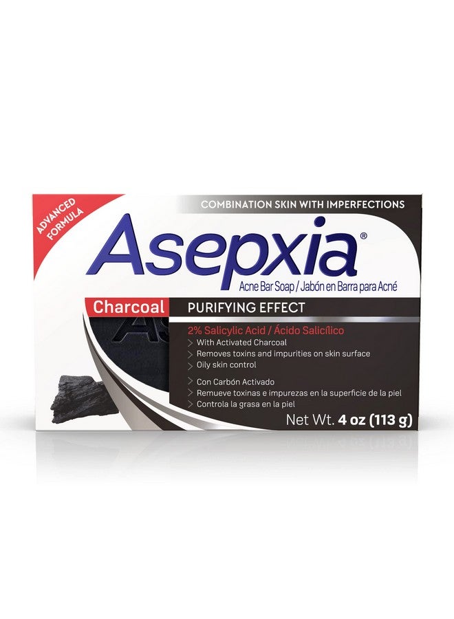أسيبسيا صابون تنظيف الفحم المنشط للتحكم المعزز في حب الشباب وتنقية البشرة مع حمض الساليسيليك بنسبة 2%، مثالي للبشرة الدهنية وتقليل الرؤوس السوداء - 4 أونصة، عبوة من 5 قطع - Image 1