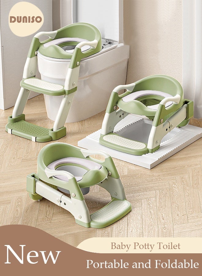 DUNISO 3-in-1 Kids Potty Training Toilet Seat with Step Stool Ladder,Toddlers-Comfortable Safe Potty Seat with Anti-Slip Pads Folding Ladder for Boys and Girls - Image 1