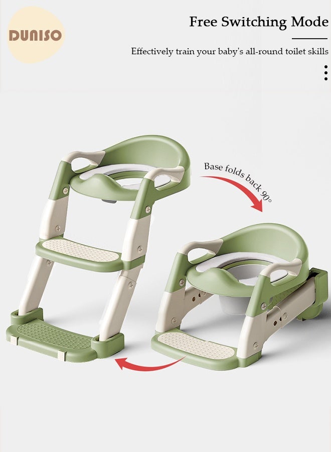 DUNISO 3-in-1 Kids Potty Training Toilet Seat with Step Stool Ladder,Toddlers-Comfortable Safe Potty Seat with Anti-Slip Pads Folding Ladder for Boys and Girls - Image 3