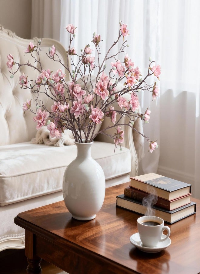HyeFlora 3PCS Artificial Magnolia Flowers Stems for Spring Decoration, Faux Pink Magnolia Branches with Buds, 34.5" Long Stems Floral Arrangement for Vase Pot Table Centerpiece Indoor Decor - Image 5