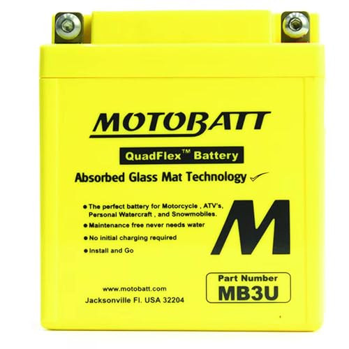 MotoBatt DB Electrical MB3U New Battery For Motobatt 3.8Ah, Xl600R 600Cc 1983-1987, Xl500R 1982, Xl350R 1984-1985, Xl250R 1982-1987, Yam50 1985-2000, Xt250 1984 YB3LA YB3LB - Image 2