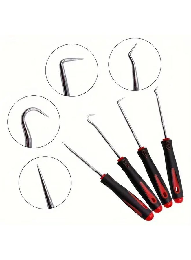 4 Pcs Yellow Long Auto Maintenance Tool Set Oil Seal Pick Hook Puller - Image 1