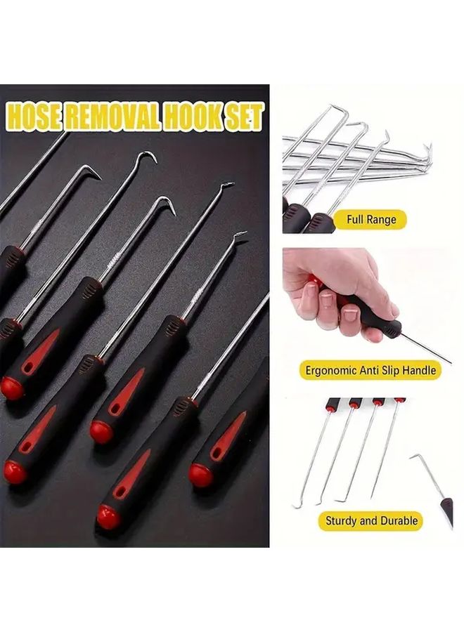 4 Pcs Yellow Long Auto Maintenance Tool Set Oil Seal Pick Hook Puller - Image 3