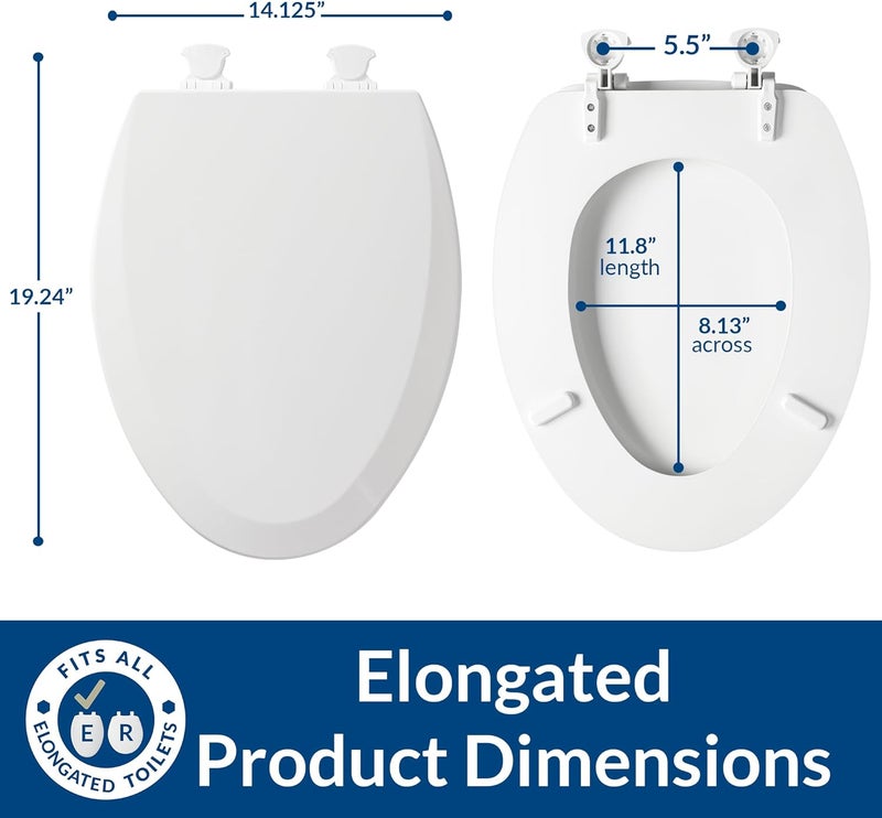 Bemis 1500EC 062 1500EC062 Toilet Seat, 1 Pack Elongated, Ice Grey - Image 3