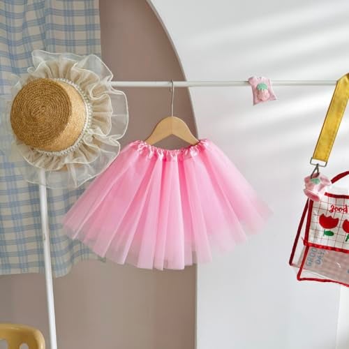 BGFKS 5 Pack Tutu Skirt for Ballet Dance Tutus with Hairbows Pink - Image 2