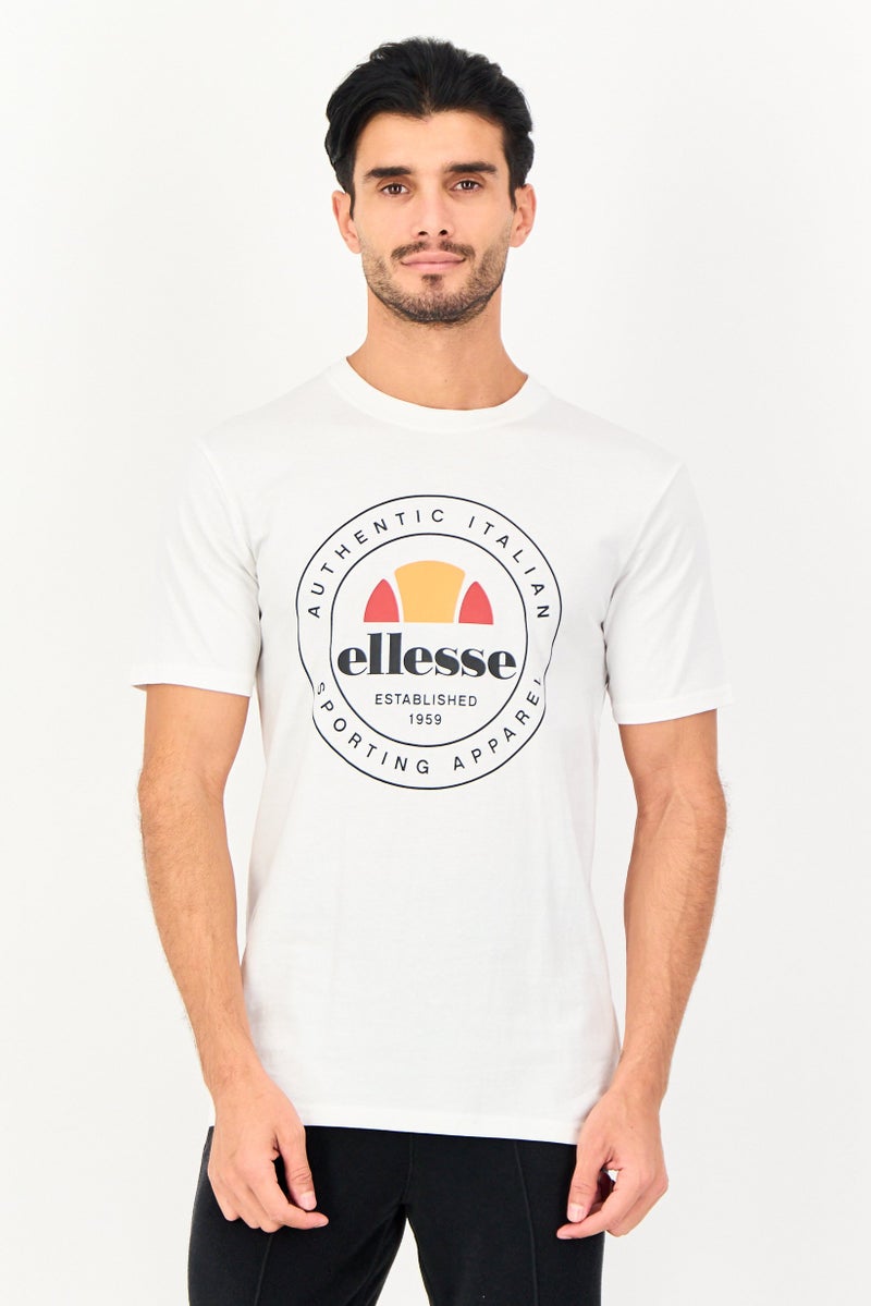 Ellesse Men Sportswear Fit Short Sleeve Outdoor T-Shirt, White - Image 1
