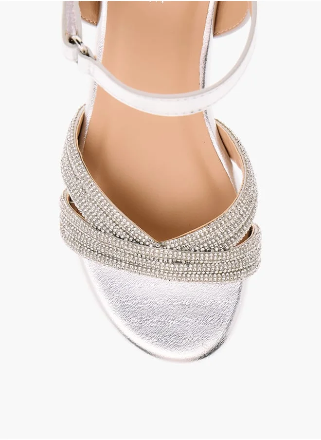 Celeste Girls Embellished Block Heeled Sandals With Hook And Loop Closure Ramadan Collection