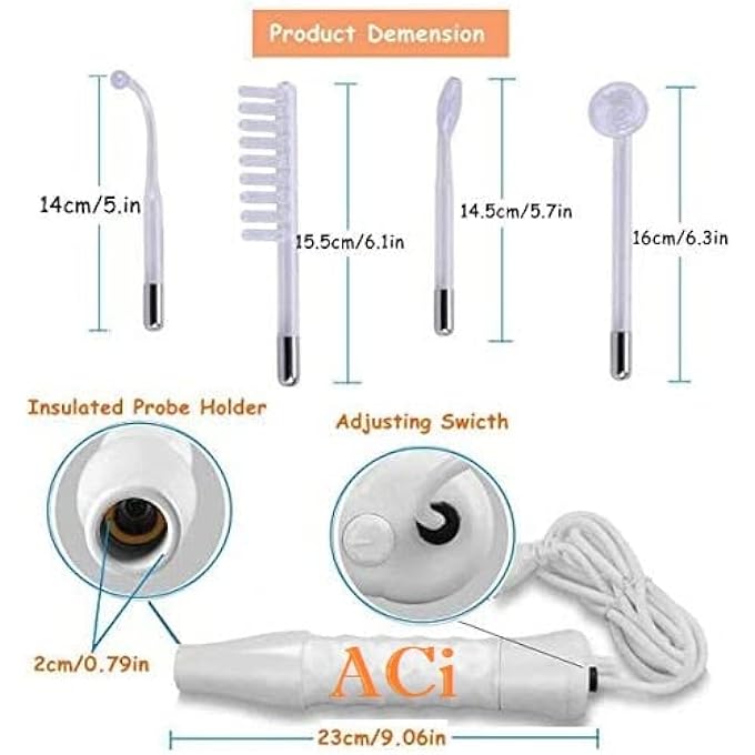 ACI PORTABLE HIGH FREQUENCY FACIAL MACHINE, PORTABLE HANDHELD HIGH FACIAL FREQUENCY WAND MACHINE - Image 2
