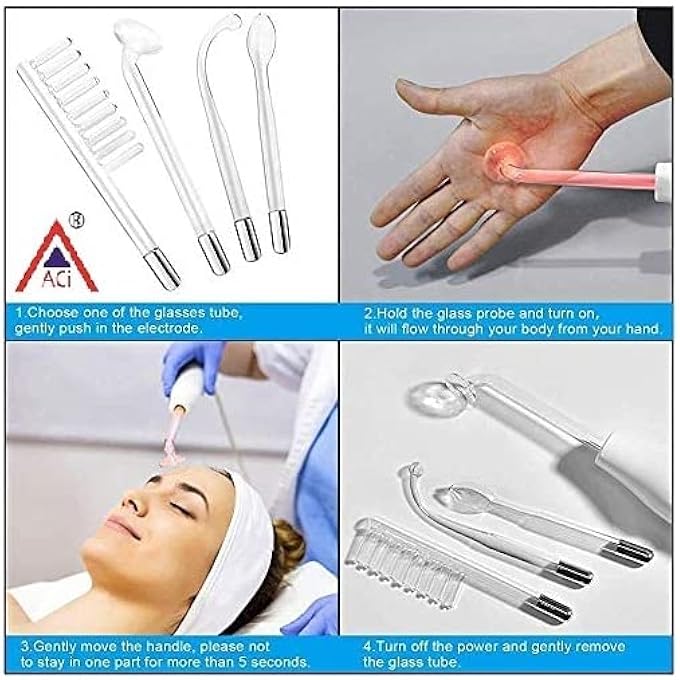 ACI PORTABLE HIGH FREQUENCY FACIAL MACHINE, PORTABLE HANDHELD HIGH FACIAL FREQUENCY WAND MACHINE - Image 3