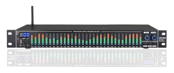 kh Professional 31-Band Digital Audio Equalizer Rack Mount Stereo Graphic EQ with Real-Time Frequency Display Noise Reduction Spectrum Analyzer Studio & Live Sound Audio Processor - Image 2