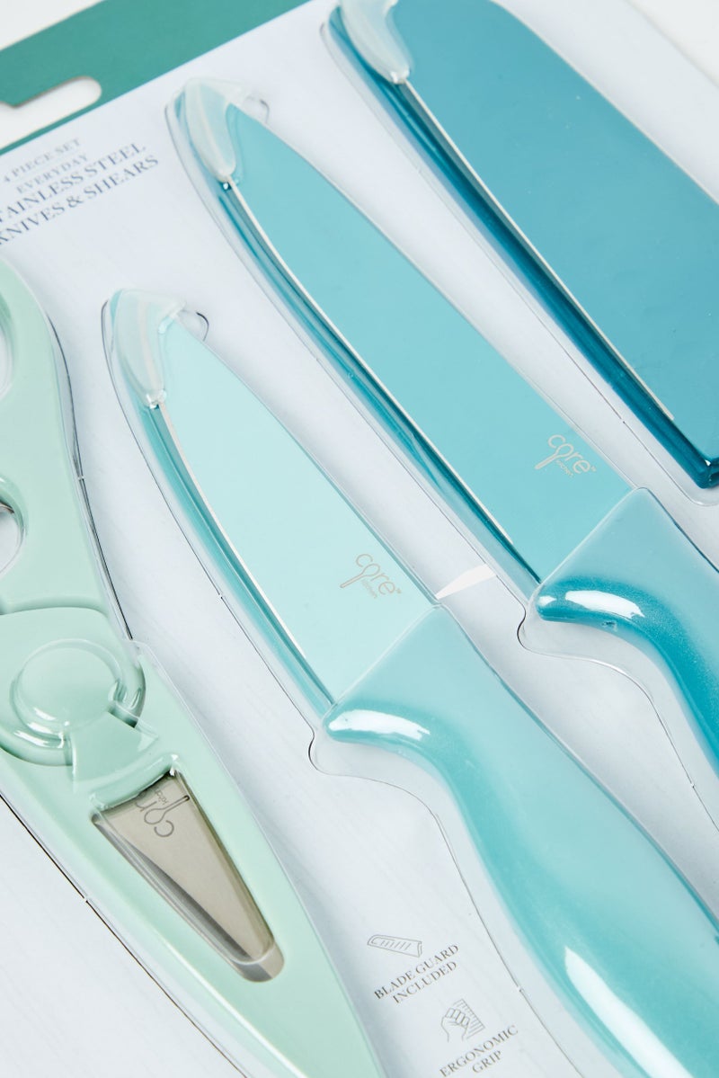 Core Kitchen 4 Pieces Stainless Steel Knives And Shears, Multicolor - Image 3