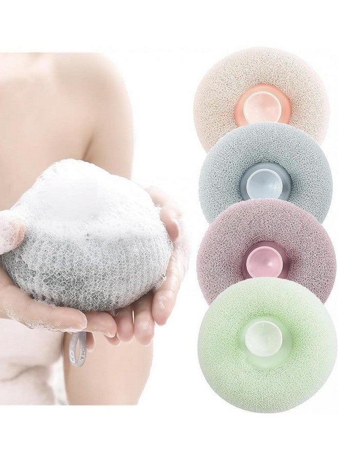 JR ENTERPRISE Bath Shower Scrub Sponge For Body Mud & Dirt Remover || Round Bathing Foam Exfoliator Loofah For Men Women And Baby || Ultra Soft Scrubber With Suction Cup, 1 Pcs, Multicolor (1) - Image 1