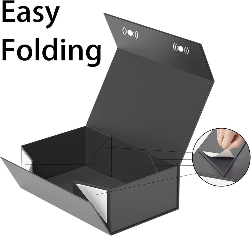 RYDDOY Black Gift Box, 12x6x4'' with Magnetic Closure for Gifting - Image 4