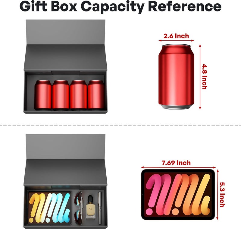 RYDDOY Black Gift Box, 12x6x4'' with Magnetic Closure for Gifting - Image 3