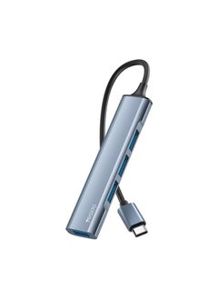 Yesido HB17 4-in-1 Type-C USB Hub Adapter – High-Speed USB 3.0 Hub with 4 Ports, Data Transfer & Charging Converter for Laptops, Tablets, and Smartphones – Blue  - Image 1