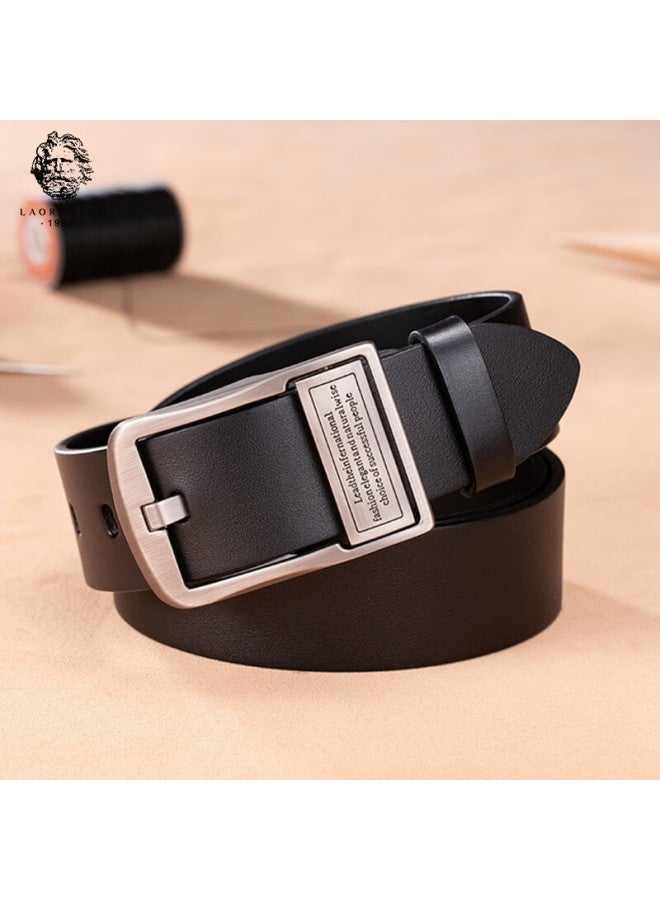 Laorentou Men's Pin Buckle Belt, Vintage Casual Cowhide Waistband, Versatile Jeans Belt, Gift For Young And Middle-aged Men, Present For Boyfriend - Image 5
