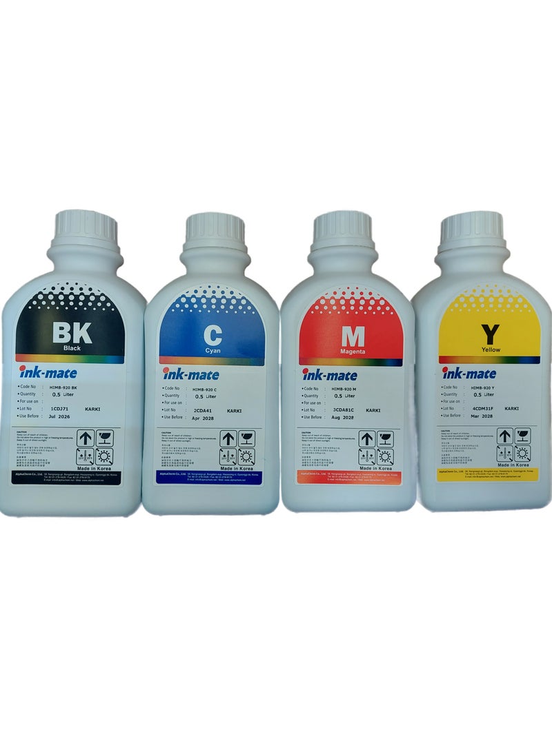 Ink Mate 4-Piece Printer Refill Ink Set 500ml Multicolour 